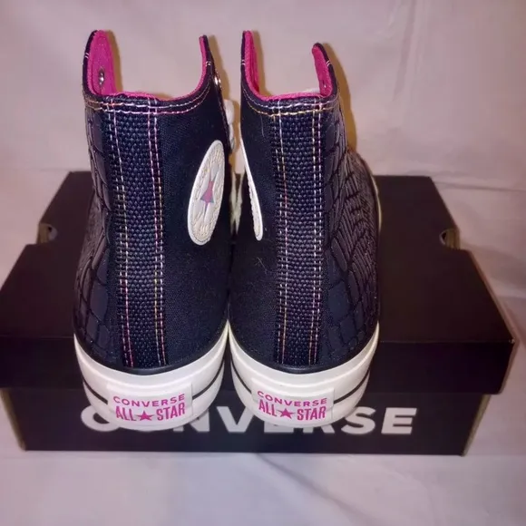 Converse Chuck Taylor All Star size 7 platform shoes black pink a06864C