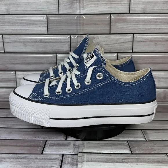 Converse Chuck Taylor All Star Women's Blue Platform Oxford Sneakers Size 6-NEW