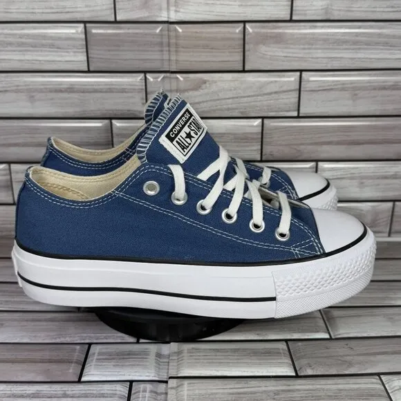 Converse Chuck Taylor All Star Women's Blue Platform Oxford Sneakers Size 6-NEW