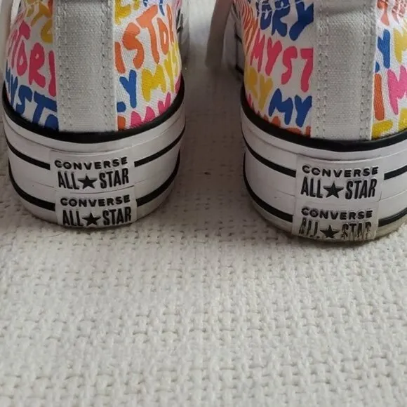 Converse Chuck Taylor Double Stack Lift Platform &quot;My Story&quot; Sz. 6.5 Sneakers