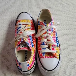 Converse Chuck Taylor Double Stack Lift Platform &quot;My Story&quot; Sz. 6.5 Sneakers