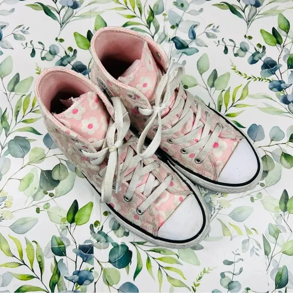 Converse Chuck Taylor Pink Flocked Flowers All Star Hi Lift Sneakers 3