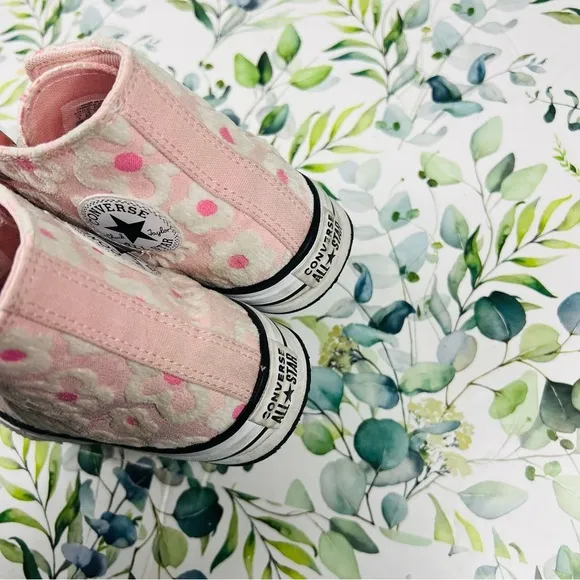 Converse Chuck Taylor Pink Flocked Flowers All Star Hi Lift Sneakers 3