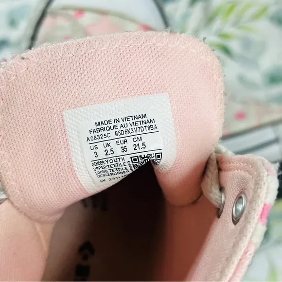 Converse Chuck Taylor Pink Flocked Flowers All Star Hi Lift Sneakers 3