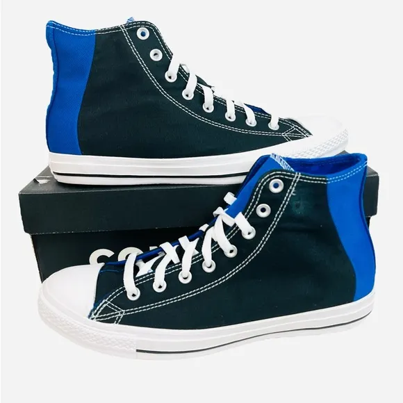 Converse CTAS Colorblock Blue/Black High-Top Unisex Sneaker 163348F Size 12