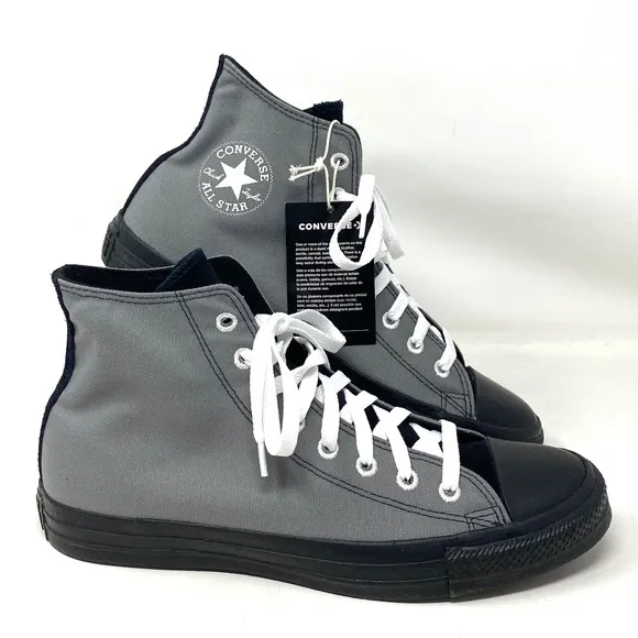 Converse Ctas High Top Canvas Gray Black Women Size Sneakers Custom A03947C-BKGR