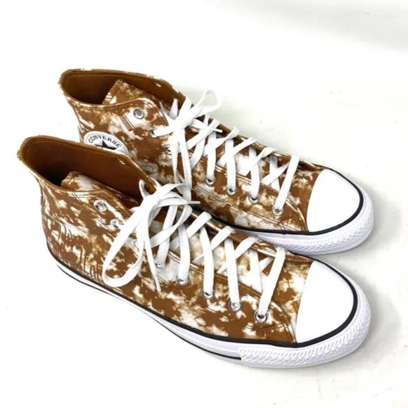 Converse Ctas High Top Shoes Women's Size Canvas White Warm Tan Skate A06004C