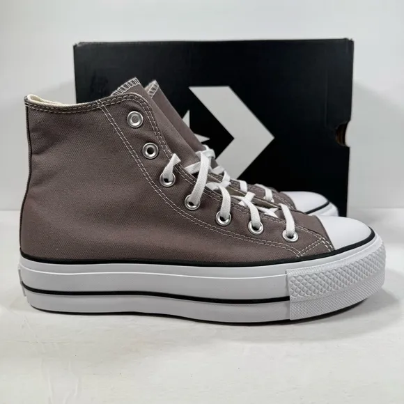 Converse CTAS Lift Hi Platform Pure Pumice White Black Sneakers Women Size 9