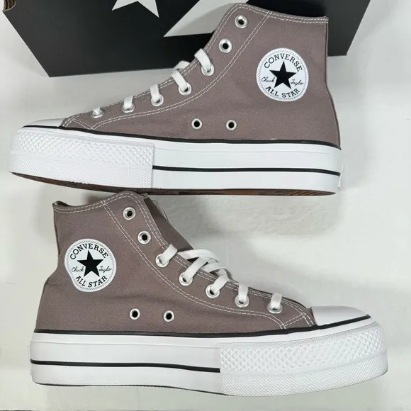 Converse CTAS Lift Hi Platform Pure Pumice White Black Sneakers Women Size 9