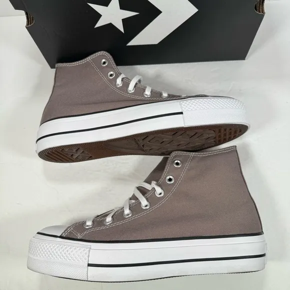 Converse CTAS Lift Hi Platform Pure Pumice White Black Sneakers Women Size 9