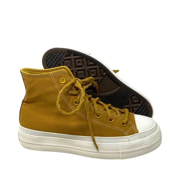 Converse Ctas Lift Platform Sneakers Women's High Top Burnt Honey Casual A04363F
