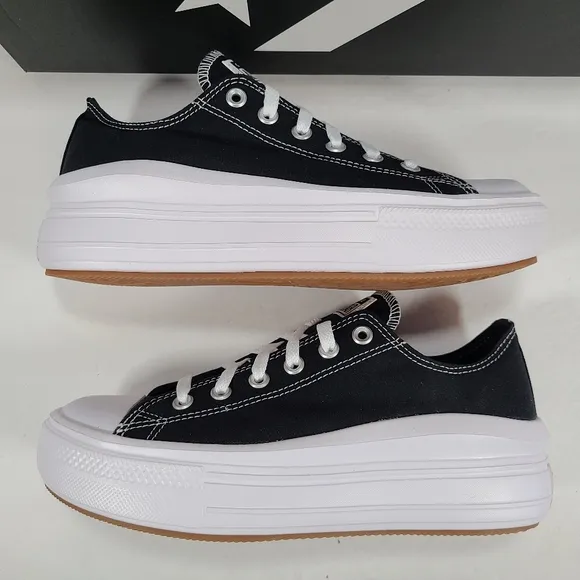Converse CTAS Move Ox Platform Sneakers Black White Women's Size 10.5