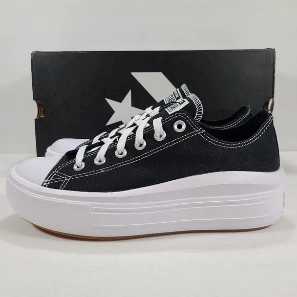 Converse CTAS Move Ox Platform Sneakers Black White Women's Size 10.5