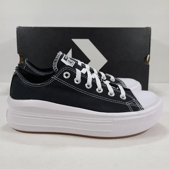 Converse CTAS Move Ox Platform Sneakers Black White Women's Size 10.5