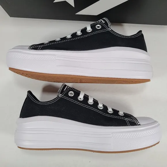 Converse CTAS Move Ox Platform Sneakers Black White Women's Size 10.5