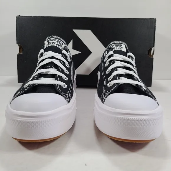 Converse CTAS Move Ox Platform Sneakers Black White Women's Size 10.5