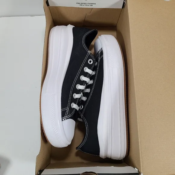 Converse CTAS Move Ox Platform Sneakers Black White Women's Size 10.5