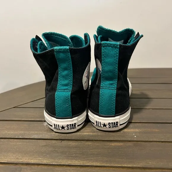 {Converse} Custom Chuck Taylor All Star Teal High-Top Sneakers