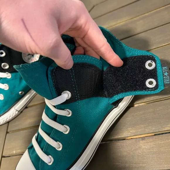 {Converse} Custom Chuck Taylor All Star Teal High-Top Sneakers