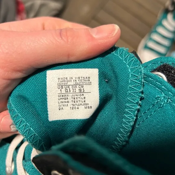{Converse} Custom Chuck Taylor All Star Teal High-Top Sneakers