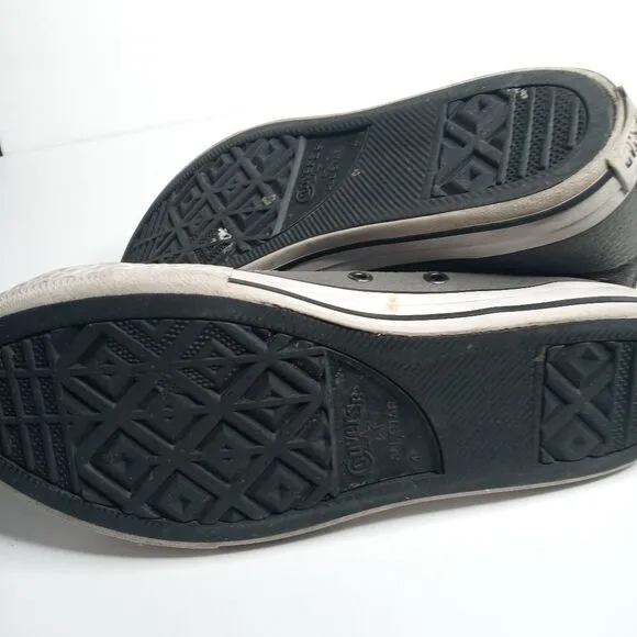 Converse gray leather high top sneakers with side zips size 4