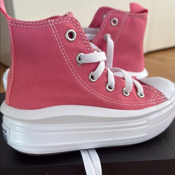 Converse High-Top Pink and White Sneakers