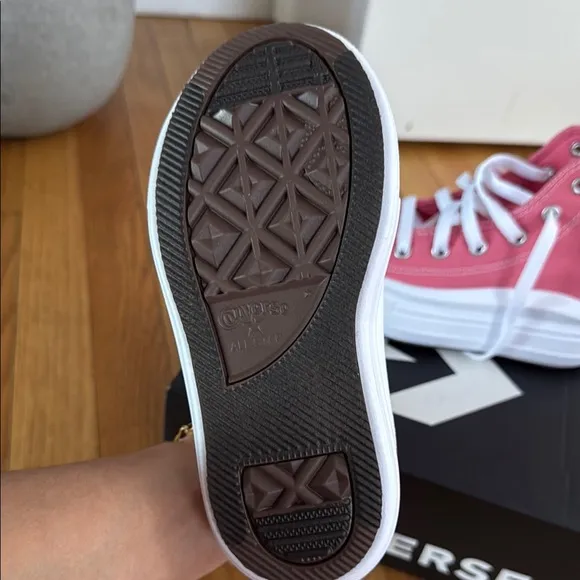 Converse High-Top Pink and White Sneakers