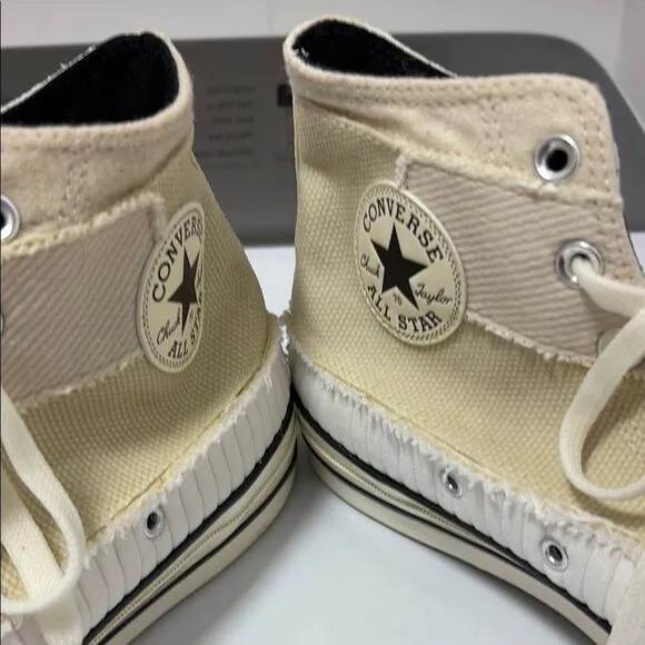 Converse High-Top Sneakers - Cream and White Size 11.5