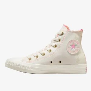 Converse High-Top Sneakers White and Pink