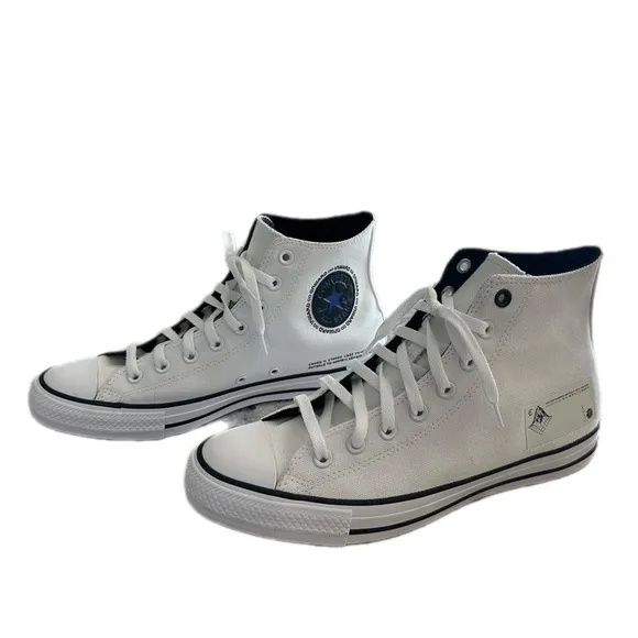 Converse high top white sneakers