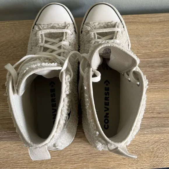 Converse Kids' Chuck Taylor All Star Eva Lift Faux Fur High Top Sneakers - 5