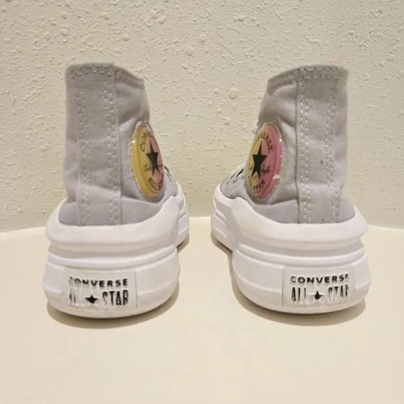 Converse Kids Unisex High Top Grey Platform Sneakers Size 12