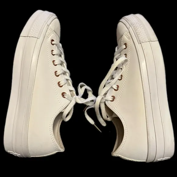 Converse Leather Stylish White Platform Sneakers