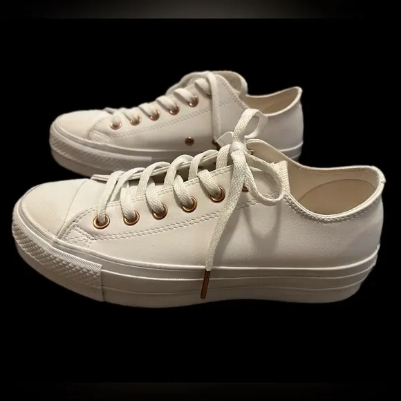 Converse Leather Stylish White Platform Sneakers