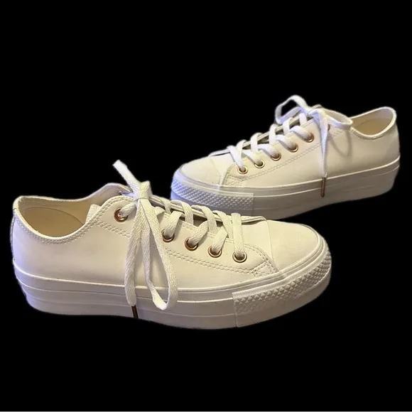 Converse Leather Stylish White Platform Sneakers