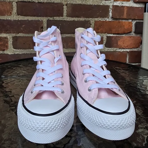 Converse Pink and White High-Top Sneakers