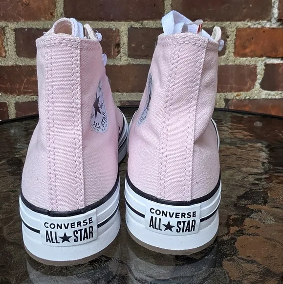 Converse Pink and White High-Top Sneakers