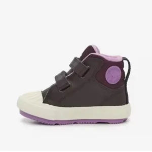 Converse Purple and Black High-Top Sneakers with Velcro Straps