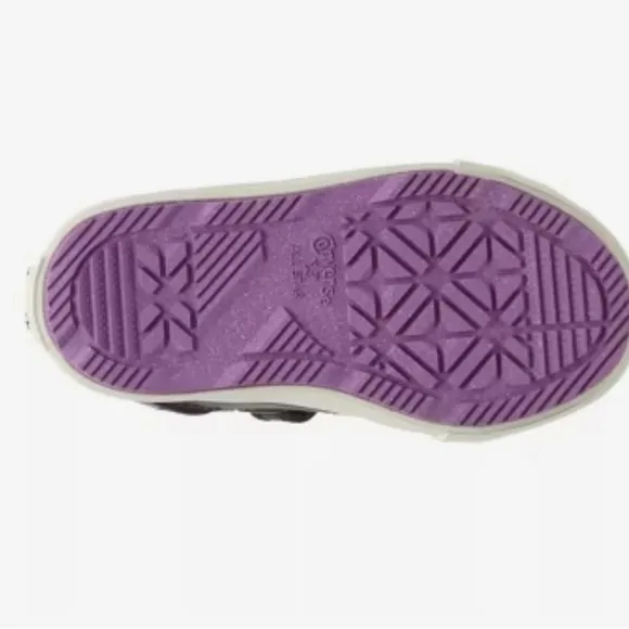Converse Purple and Black High-Top Sneakers with Velcro Straps