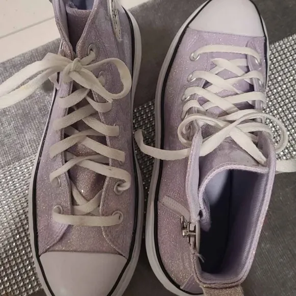 Converse Purple High-Top Sneakers with Canvas Upper