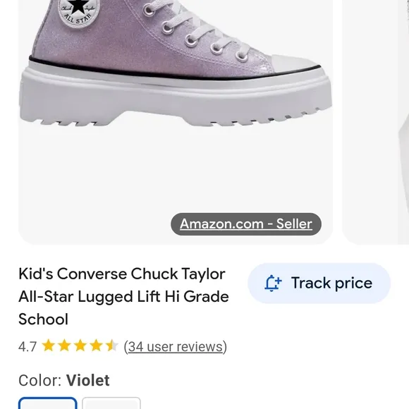 Converse Purple High-Top Sneakers with Canvas Upper