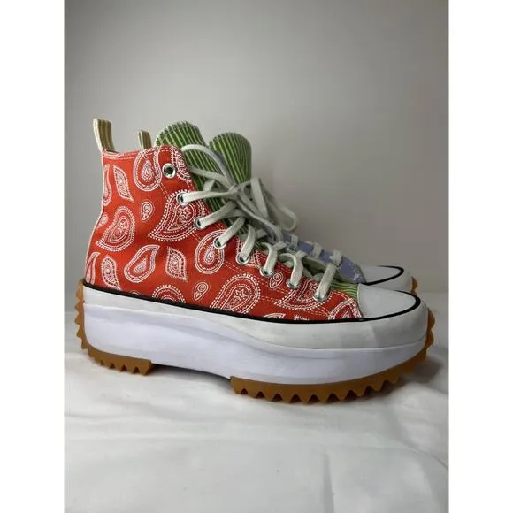 Converse Run Star Hike Hi Floral &amp; Paisley Platform Unisex Sneakers 11 A03296C
