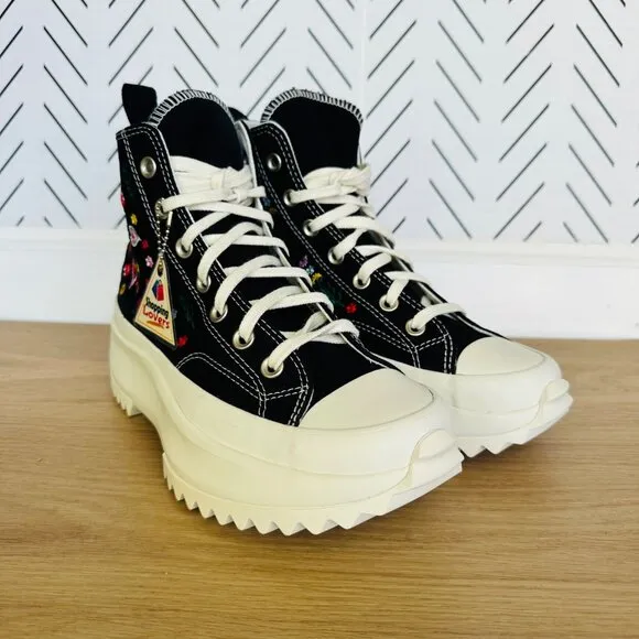 ⭐Converse Run Star Hike Hi Sz 6.5 Women Shoes Platform Floral Embroidery A02192C