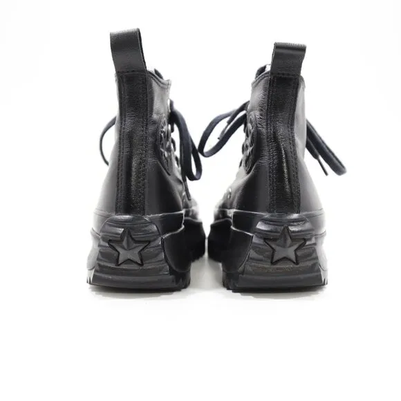 Converse Run Star Hike Hi Triple Black Leather Platform High Top Sneakers - 6.5