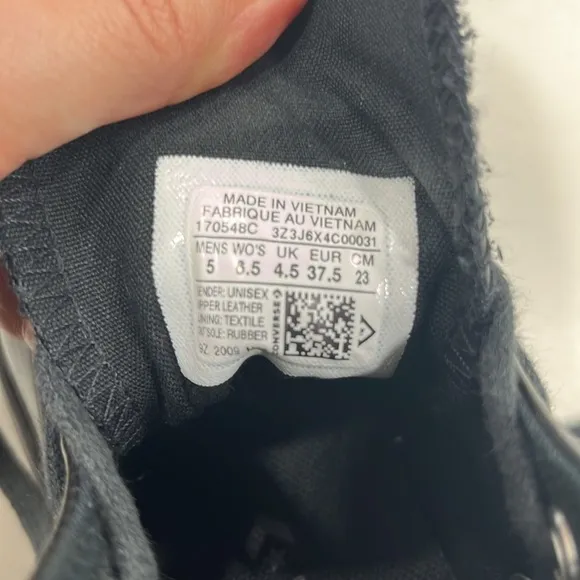 Converse Run Star Hike Hi Triple Black Leather Platform High Top Sneakers - 6.5