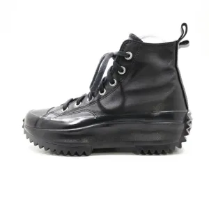 Converse Run Star Hike Hi Triple Black Leather Platform High Top Sneakers - 6.5