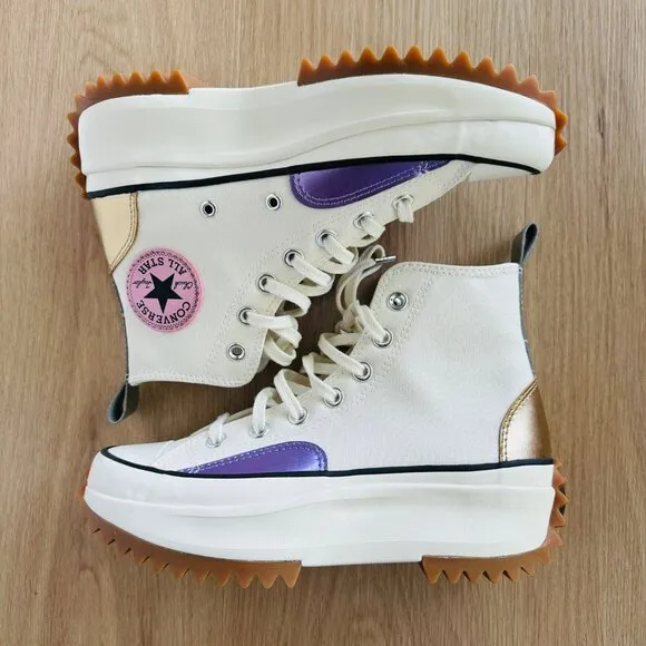 ❤️❤️Converse Run Star Hike Platform Chrome Chunky Sz 10 Men Shoes Beige A09796C