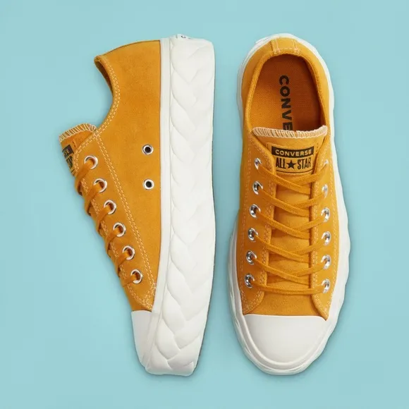 Converse Runway Cable Suede Platform Chuck Taylor All Star Low Top Saffron
