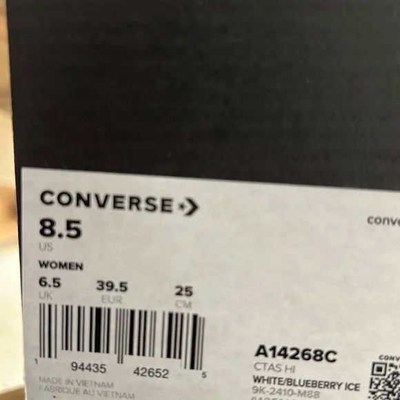 CONVERSE White High-Top Sneakers with Floral Design