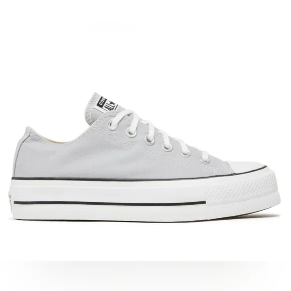 Converse Woman's CHUCK TAYLOR ALL STAR LIFT LOW 'WOLF GREY Platform Sneakers 10